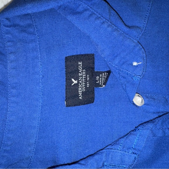 American Eagle Outfitters Vibrant Blue Casual Shirt - Picture 2 of 4